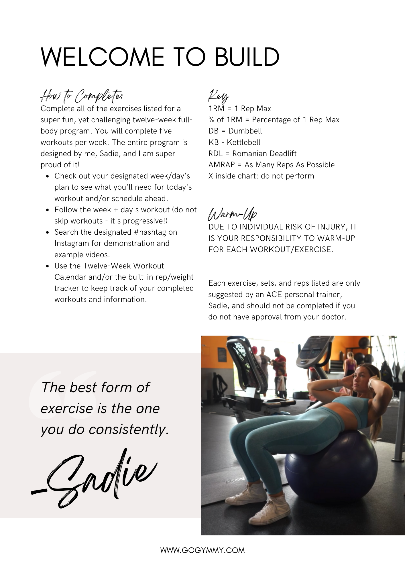 12-Week Full-Body Build Workout Program with Sadie Meyer (she/her/hers)