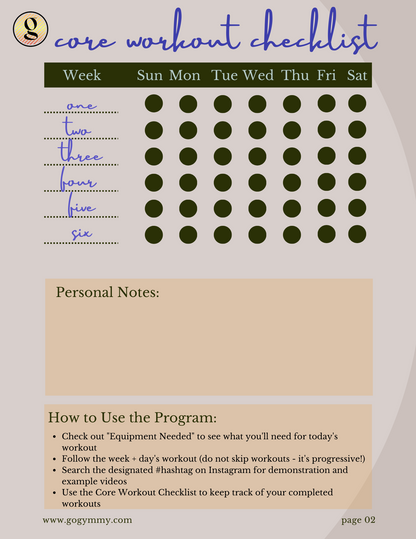 Six-Week Core Workout Program (2nd Edition) with Sadie Meyer (she/her/hers)