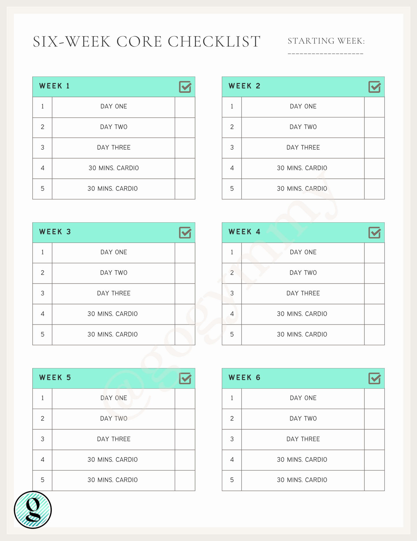 Six-Week Core Program with Sadie Meyer (she/her/hers)